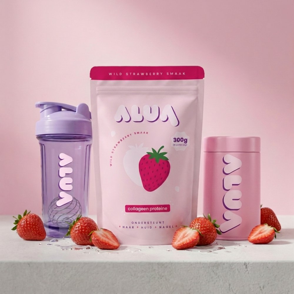 Alua collagen pouch with shaker and tin